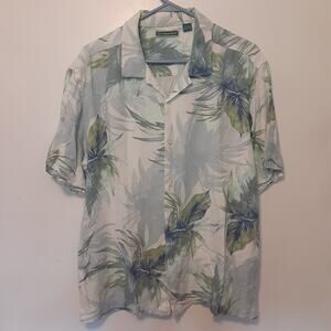 Cubavera Adult Mens XL Floral Hawaiin Short Sleeve Button Up Shirt Aloha Beach